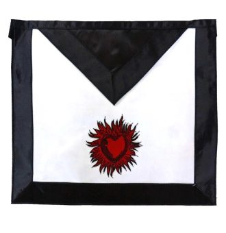 11TH DEGREE SCOTTISH RITE APRON - WHITE WITH RED EMBLEM