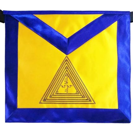 12TH DEGREE SCOTTISH RITE APRON - YELLOW WITH BLUE BORDERS (1)