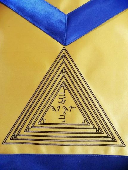 12TH DEGREE SCOTTISH RITE APRON - YELLOW WITH BLUE BORDERS (3)