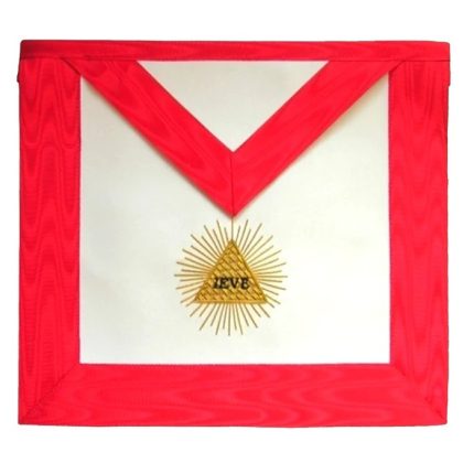 13TH DEGREE SCOTTISH RITE APRON - WHITE & RED MOIRE (2)