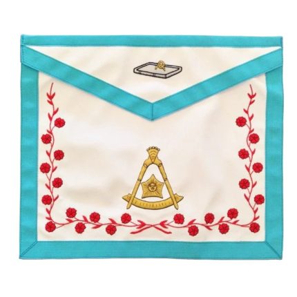 14TH DEGREE SCOTTISH RITE APRON - WHITE & SKY BLUE BORDERS