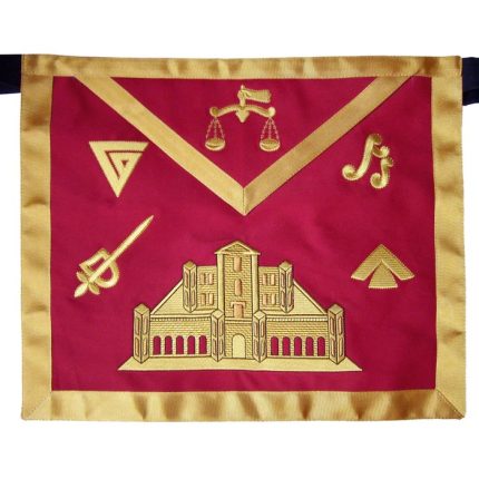 16TH DEGREE SCOTTISH RITE APRON - RED WITH GOLD BORDERS (1)