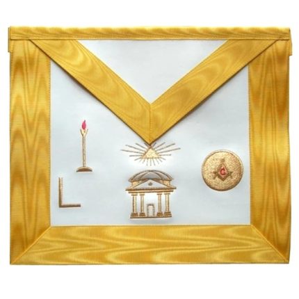 16TH DEGREE SCOTTISH RITE APRON - WHITE & GOLD MOIRE (2)