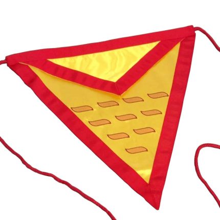 17TH DEGREE SCOTTISH RITE APRON - YELLOW WITH RED BORDERS TRIANGULAR SHAPE (2)