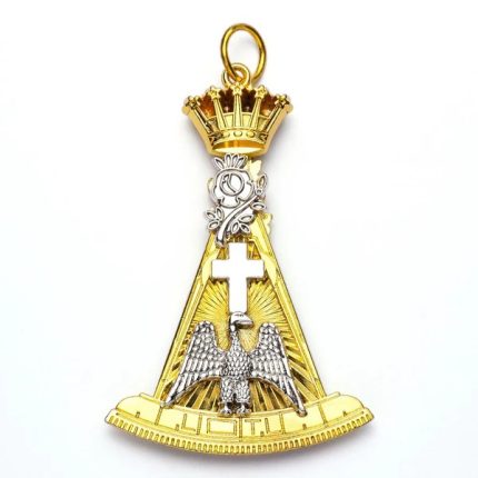 18TH DEGREE ROSE CROIX SCOTTISH RITE COLLAR JEWEL - GOLD PLATED DOUBLE SIDED (1)