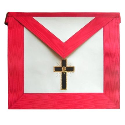 18TH DEGREE SCOTTISH RITE APRON - WHITE & RED MOIRE