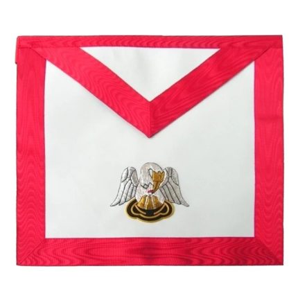 18TH DEGREE SCOTTISH RITE APRON - WHITE & RED MOIRE PELICAN (2)