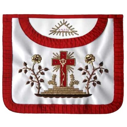 18TH DEGREE SCOTTISH RITE APRON - WHITE & RED SATIN (1)