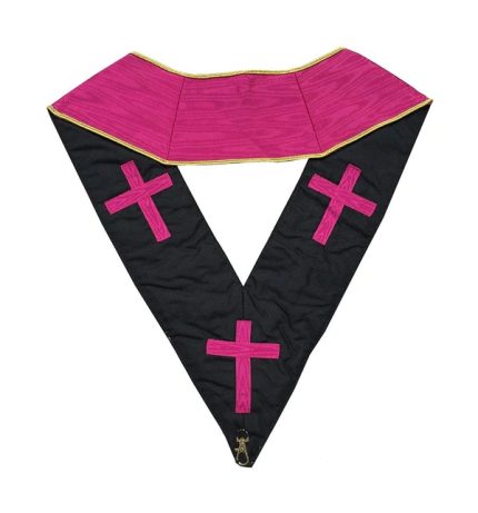 18TH DEGREE SCOTTISH RITE COLLAR - PINK MOIRE (2)