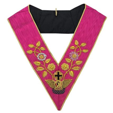 18TH DEGREE SCOTTISH RITE COLLAR - PINK MOIRE (3)