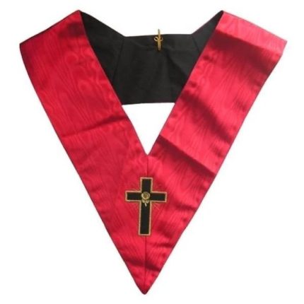 18TH DEGREE SCOTTISH RITE COLLAR - PINK MOIRE LATIN CROSS (2)