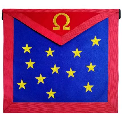 19TH DEGREE SCOTTISH RITE APRON - GOLDEN STARS & OMEGA SIGN (1)