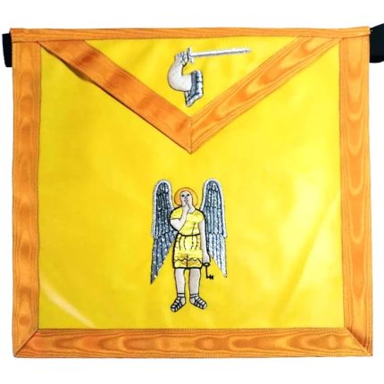 21ST DEGREE SCOTTISH RITE APRON - ALL YELLOW WITH GOLD MOIRE (1)