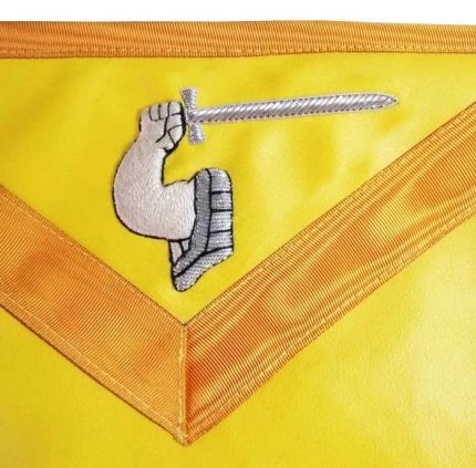 21ST DEGREE SCOTTISH RITE APRON - ALL YELLOW WITH GOLD MOIRE (2)