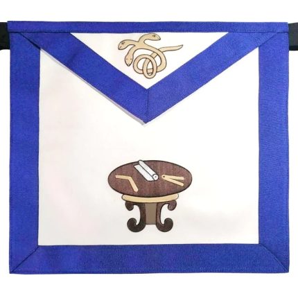 22ND DEGREE SCOTTISH RITE APRON - WHITE & BLUE KNIGHT ROYAL AXE (2)