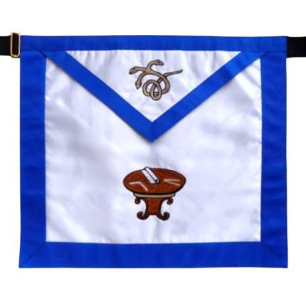 22ND DEGREE SCOTTISH RITE APRON - WHITE & BLUE KNIGHT ROYAL AXE (4)