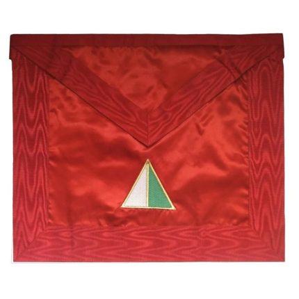 26TH DEGREE SCOTTISH RITE APRON - ALL RED SATIN & MOIRE PRINCE OF MERCY (2)