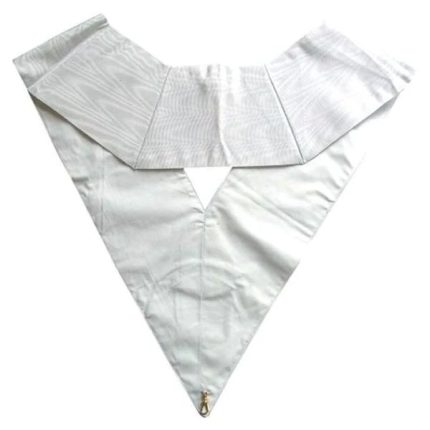 28TH DEGREE SCOTTISH RITE COLLAR - ALL WHITE MOIRE (1)