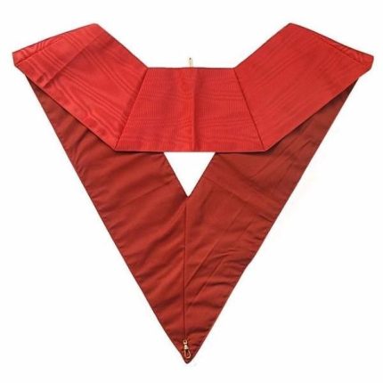 28TH DEGREE SCOTTISH RITE COLLAR - PLAIN WIDE RED MOIRE (1)