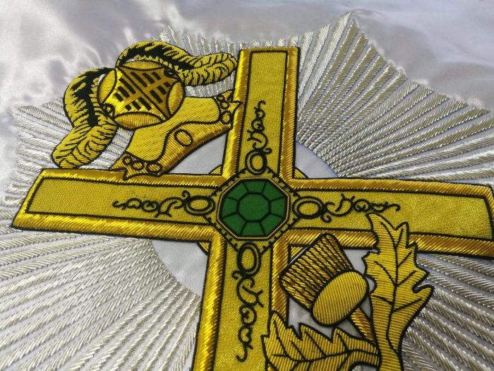 29TH DEGREE SCOTTISH RITE BANNER - HANDMADE BULLION EMBROIDERY (6)