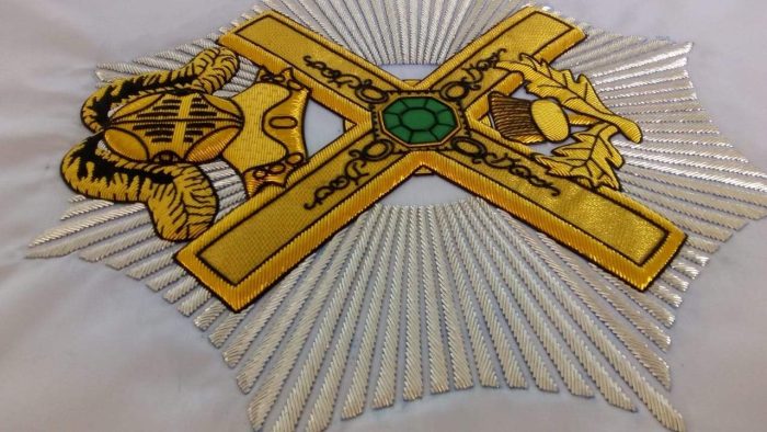 29TH DEGREE SCOTTISH RITE BANNER - HANDMADE BULLION EMBROIDERY (9)