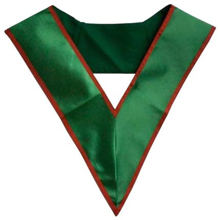 29TH DEGREE SCOTTISH RITE COLLAR - GREEN MOIRE WITH RED BORDERS