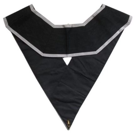 30TH DEGREE SCOTTISH RITE COLLAR - AKAES BLACK MOIRE WITH GREY BORDERS (1)