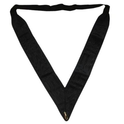 30TH DEGREE SCOTTISH RITE COLLARETTE - BLACK WITH SILVER EDGES MOIRE (1)