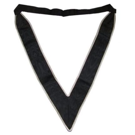 30TH DEGREE SCOTTISH RITE COLLARETTE - BLACK WITH SILVER EDGES MOIRE (2)