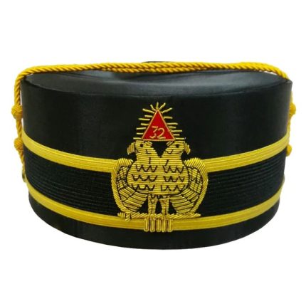 32ND DEGREE SCOTTISH RITE CROWN CAP - GOLDEN DOUBLE-EAGLE WINGS DOWN (1)