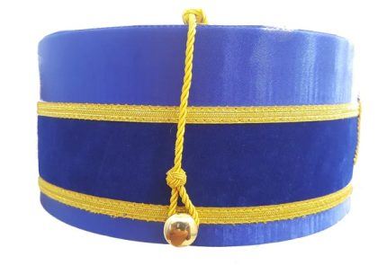 32ND DEGREE SCOTTISH RITE CROWN CAP - WINGS DOWN BLUE HANDMADE EMBROIDERY (2)