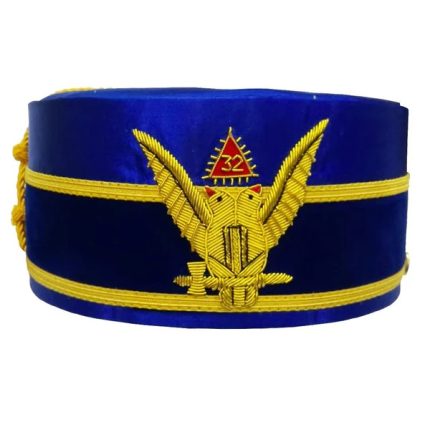 32ND DEGREE SCOTTISH RITE CROWN CAP - WINGS UP BLUE HAND EMBROIDERY (1)