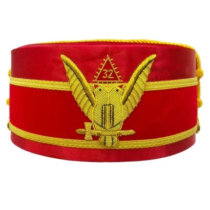 32ND DEGREE SCOTTISH RITE CROWN CAP - WINGS UP RED HAND EMBROIDERY (1)