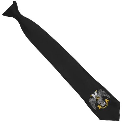 32ND DEGREE SCOTTISH RITE NECKTIE - BLACK WINGS DOWN (1)