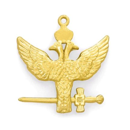 33RD DEGREE ROSE CROIX SCOTTISH RITE COLLARETTE JEWEL - WINGS UP GOLD PLAT