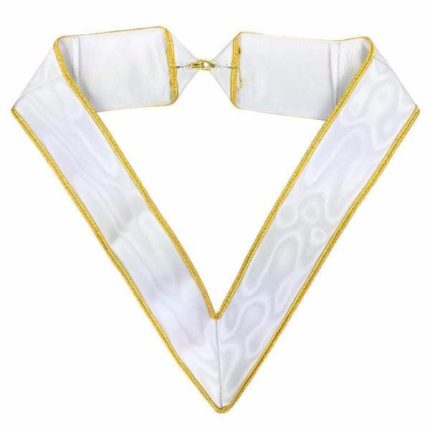 33RD DEGREE SCOTTISH RITE COLLARETTE - WHITE & GOLD MOIRE (2)