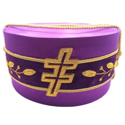 33RD DEGREE SCOTTISH RITE CROWN CAP - PURPLE SILK (2)