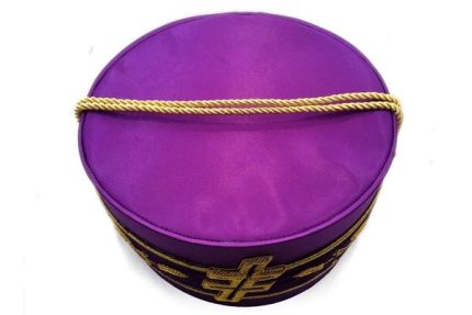 33RD DEGREE SCOTTISH RITE CROWN CAP - PURPLE SILK (3)