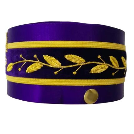 33RD DEGREE SCOTTISH RITE CROWN CAP - PURPLE WITH GOLD BRAID BULLION (1)