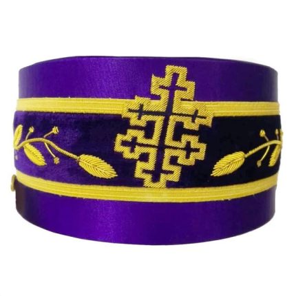 33RD DEGREE SCOTTISH RITE CROWN CAP - PURPLE WITH GOLD BRAID BULLION (2)