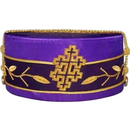 33RD DEGREE SCOTTISH RITE CROWN CAP - PURPLE WITH GOLD CAP CORD (1)