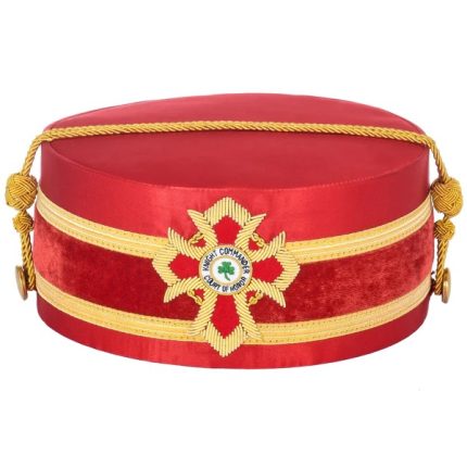 33RD DEGREE SCOTTISH RITE CROWN CAP - RED WITH GOLD BULLION (1)