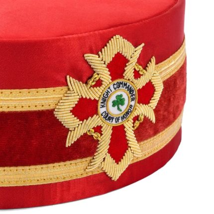 33RD DEGREE SCOTTISH RITE CROWN CAP - RED WITH GOLD BULLION (3)