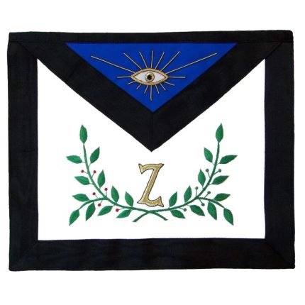 4TH DEGREE SCOTTISH RITE APRON - BLACK MOIRE HAND EMBROIDERY (2)