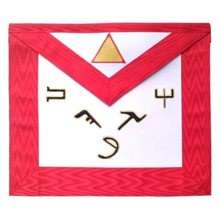 6TH DEGREE SCOTTISH RITE APRON - WHITE & RED MOIRE (2)