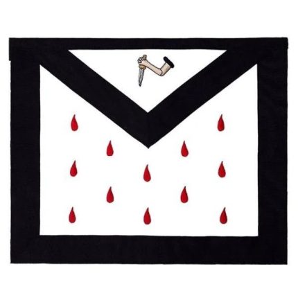 9TH DEGREE SCOTTISH RITE APRON - BLACK & WHITE MACHINE EMBROIDERY (1)