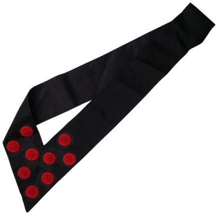 9TH DEGREE SCOTTISH RITE SASH - BLACK MOIRE WITH 9 ROSES