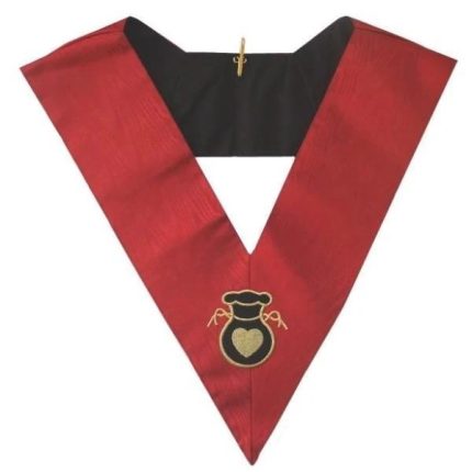 ALMONER 18TH DEGREE SCOTTISH RITE COLLAR - RED MOIRE (2)