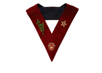 ALMONER SCOTTISH RITE OFFICER COLLAR - MAROON VELVET