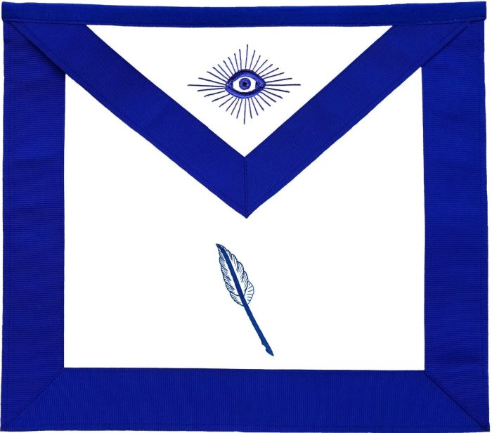 ASSISTANT SECRETARY BLUE LODGE OFFICER APRON - MACHINE EMBROIDERY (3)